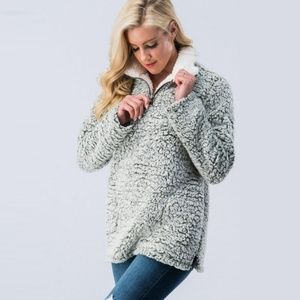 Cozy Sherpa Fleece Sweater Zip Jacket